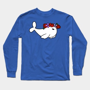 Flower Crown Baby Harp Seal Long Sleeve T-Shirt